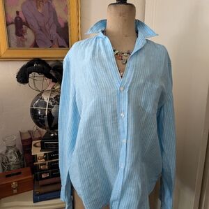 Frank and Eileen linen blouse, sz M